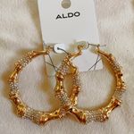 ALDO  gold tone sliver diamond paved loops earrings Photo 1
