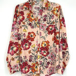 EXPRESS  The Portofino Shirt Slim Fit Peachy Pink Floral Long Sleeves Size M Photo 0