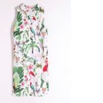NWOT Vilagallo Cassie Cotton Tropical Print Dress White Size 8 Photo 1