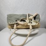 Sun n Sand Woven Tote 18"x17" Large Gray Tan Beach Pool Shoulder Bag Summer Gray Photo 15