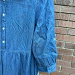 Tommy Hilfiger Chambray Denim Blue Popover Tiered Shirt Dress Womens Size 8 New Photo 5