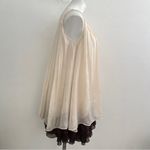 Ryu NEW Anthropologie  Sleeveless Pleated Ruffle Babydoll Dress SMALL Beige/Brown Photo 7