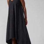 Athleta Presidio Dress Small Black NEW Athleisure Maxi High Low Active Casual Photo 0