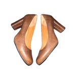 Clarks Indigo Women 8.5 Textured Brown Leather 3 1/4" Block Heel Business Pumps Photo 2