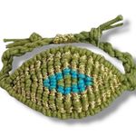 Free People Camp Braided Bracelet Green Gold NWT Macrame Beach Bohemian Hippie Photo 0