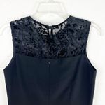 PAT ARGENTI Evening Wear Classic Black Velvet Lace Top Detail Front Split Dress Size 6 Photo 5