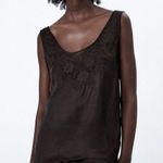 ZARA NEW  EMBROIDERED CAMISOLE TOP LIMITED EDITION BROWN WOMENS SIZE XS‎ Photo 0
