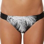 O'Neill  Black & White Casey Shirred Tab 365 Hybrid Bikini Bottoms Photo 0