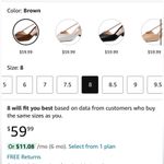 Womens Matte Pointed Toe Buckle Chunky Low Heel Pumps Shoes 1.5 Inch Brown Size 8 Photo 5