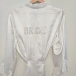 Linea Donatella Bride white Robe for wedding day size large X large good used condition Photo 7