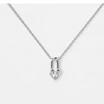 Boutique White Gold Filled Heart Lock Diamond Simulate Pendant Necklace NEW Photo 1