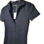 ZARA NWT Short Sleeve Ribbed Polo Bodysuit-Romper in Black Photo 6