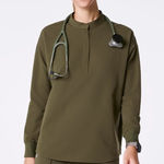 FIGS Rafaela Oversized Longsleeve Scrub Top in Spruce, Size X-Large Photo 0