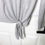 Banana Republic  100% Merino Wool‎ Gray Sweater Tie Front Crewneck Size S Photo 2