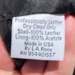 MUSĒE x L.A. ROXX VTG Women’s Black Leather Zip front Biker Moto Vest Size M Photo 4