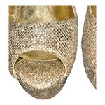Michael Kors  Sparkling Gold Peep-Toe Heels excellent condition size 5 Photo 4