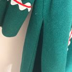 Vassarette  Vintage Green Velour Cottage Core House Dress with Floral Trim Small Photo 4