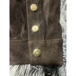 St. John  Sport Dark Brown Polyester Blend Faux Suede Snap Front Epaulet Jacket M. Photo 6