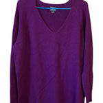 Eddie Bauer  V-neck Purple Knit Long Sleeve Sweater 100% Cotton 2XL #758 Photo 0