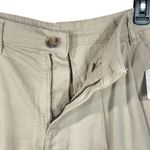 Free People  SZ 12 Billie Chino Shorts Hi-Rise Pleated Pocket Zip-Fly Almond Milk Photo 2