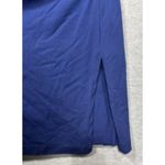 Soft Surroundings Soft‎ Surroundings Womens Dress L Blue Short-Sleeve V-Neck Ruched Side Slit Photo 3