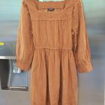 Madewell ππ Embroidered Corduroy Square-Neck Mini Dress ~ Warm Umber Medium NWT Photo 6