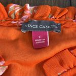 Vince Camuto  Dress Sheer Long Sleeve V-Neck babydoll Dress Ruffle Hem Size Large Photo 7