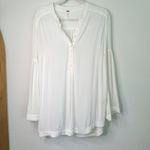 Free People Easy Girl White Bell Sleeve Tunic Top Photo 3
