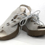 Skechers Parallel Ghillie Up Peep Toe Slingback Wedge Size 9.5 Leather Photo 0