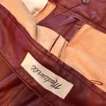 Madewell Burgundy Faux Leather The Perfect Vintage Straight Jean Size 32 Photo 8