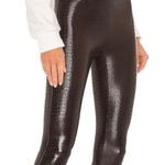 Spanx Shiny Black Croc-Embossed Faux Leather Leggings Size S/P New Photo 0