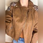 Chico's Faux-Leather embroidered Jacquard Moto Jacket size 0 Photo 1