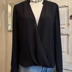 Jealous Tomato  JT3439 Black Wrap Blouse Lace Cuffs Romantic Chic Top M Photo 1