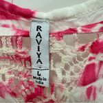 Raviya‎ Tie Dye Swimsuit Cover Up NWT size Large in Pink/White Crochet Trim Pink Photo 5