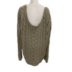 Free People  Wool Mohair Blend Cable-Knit Open-Knit Sweater Beige size Large Photo 2