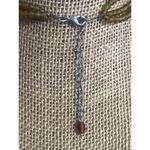 Vintage 3 Strand Glass Bead Necklace Matte Beads Muted Purple Green Yellow Adj Photo 3