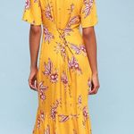 Somedays Lovin women’s Searing Soul yellow floral midi dress XS extra small Photo 2
