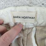 Mara Hoffman Striped Linen Maxi Skirt Women's Size 4 Beige White Pleated Full Photo 2