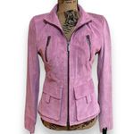 Ideology Pink Suede Leather Moto Jacket Women's Size XS Photo 1