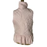 For Cynthia Anthropologie Cynthia West Pink Puffer Vest Ruffle Bottom L Pastel Angelcore Photo 3