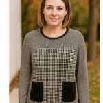 Max Mara Weekend  Houndstooth Faux Leather Top Size 4 EUC Photo 0