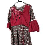 Celestia Designs Maroon Cambric Cotton Floral Printed Kurta Dress Size L Red Size L Photo 1