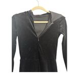 Edikted NWT  Cara Velvet Hooded Wide Leg Jumpsuit Black Size Small Photo 6