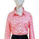 Gap  | Neon Pink Women’s Boyfriend Button Down Shirt Cat Lady | L Photo 0