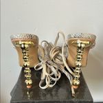 Cape Robbin 
Gold heel tie up snakeskin strappy heel Photo 5