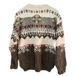 Noba Vintage Italian Wool Blend Fair Isle Crewneck Sweater Women’s Size Large Green Photo 1