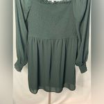 Inspired Hearts Dark Green Smocked Long Sleeve‎ Dress Size XL Photo 2
