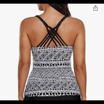 New HOTAPEI Strappy Blouson Tankini Bathing Suit Top in size S Black Photo 4