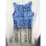 J Taylor Plus Size 18W Dress Sleeveless Fit n Flare Floral Blue White Mini 700 Photo 1