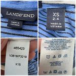 Lands' End Lands’ End Blue Black Striped Cowl Neck Long Sleeve Top XS Photo 2